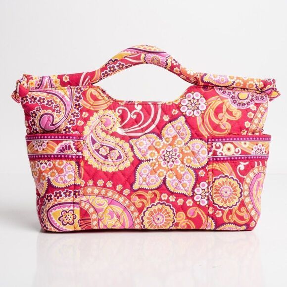 Vera Bradley Womens Double Handled Tote Purse Handbag Bag Raspberry Fizz - Picture 1 of 7
